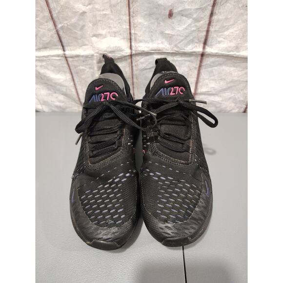 NIKE AIR MAX Black / Blue 270 Unisex Sixe 6 1/2 - Preowned - Picture 3 of 10